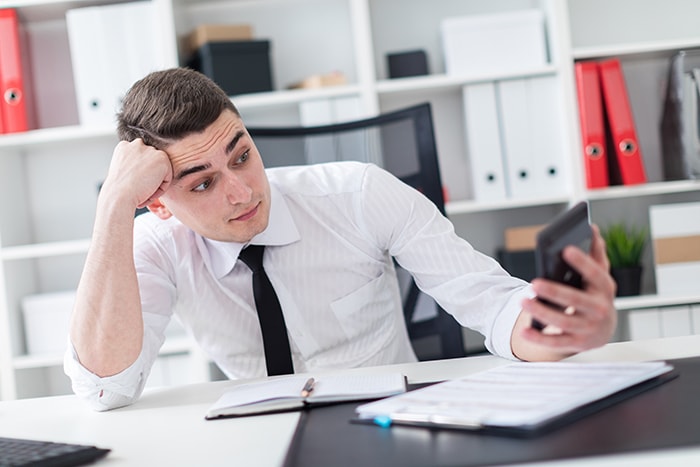 Man looking at phone