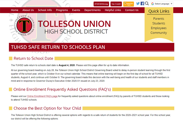 Tolleson Union examples