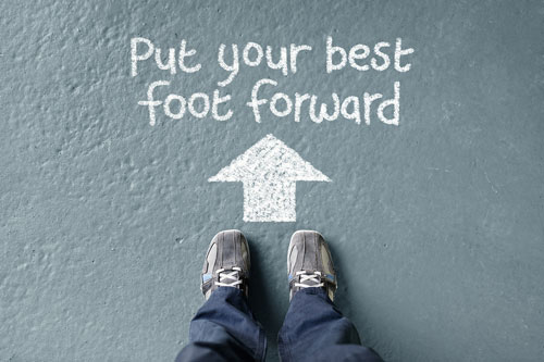 put your best foot forward